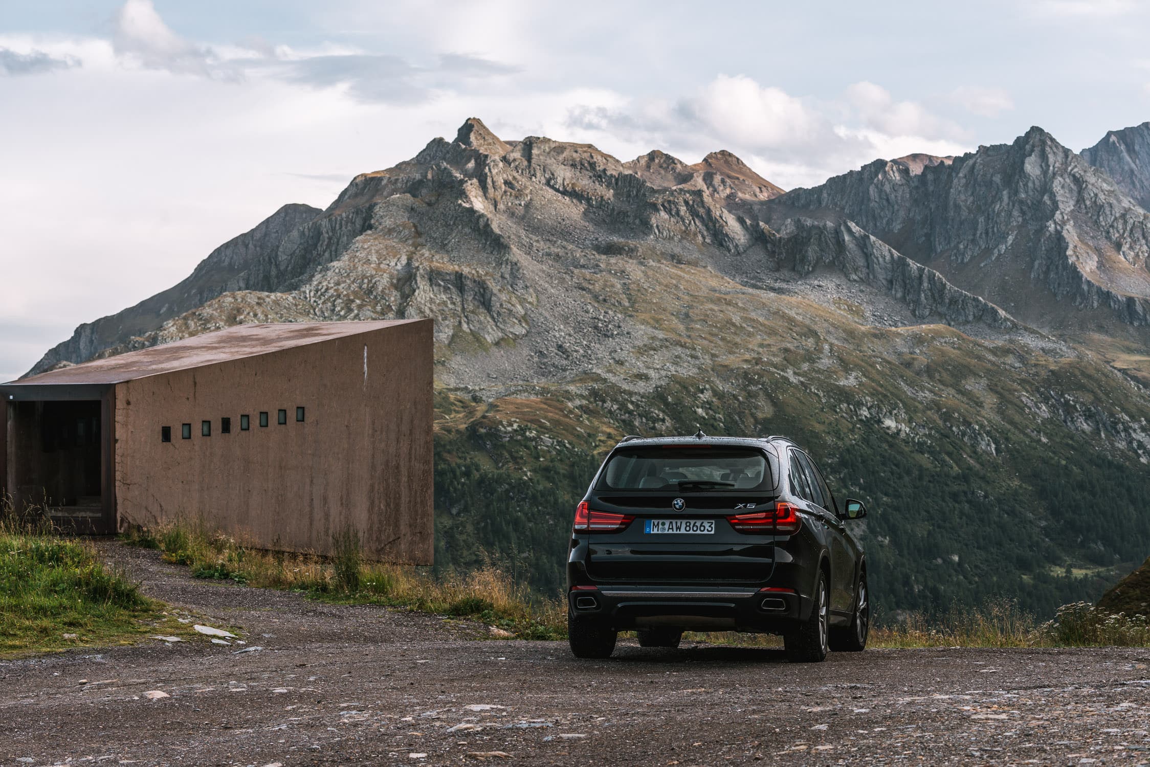 From a roadtrip through the Italian and Swiss alps for Sixt using a BMW X5 to drive through the mountain landscapes by photographer Michael Schauer